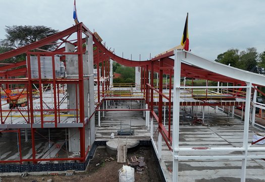 Hoogste punt staalconstructie in Baarle-Nassau en Baarle-Hertog