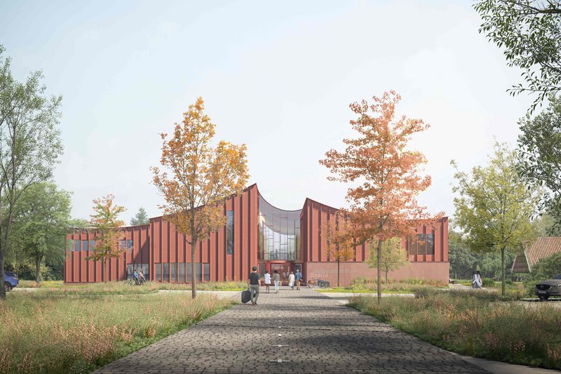 Beeld buitenkant nieuw cultuurcentrum (copyright Grosfeld, Bekkers, van der Velde Architecten)