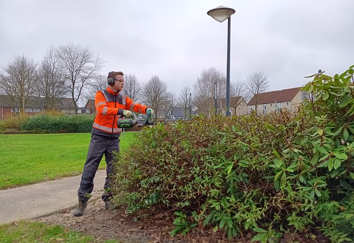 Medewerker aan het snoeien