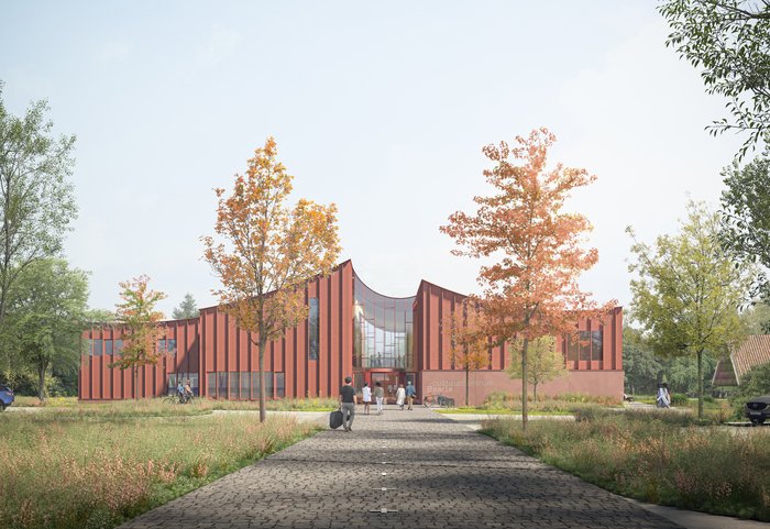 Vooraanzicht nieuw cultureel centrum